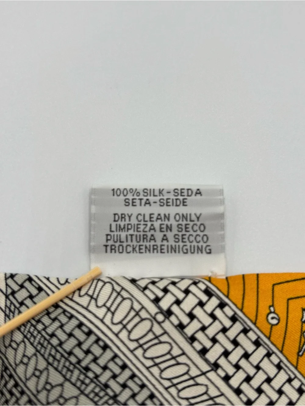 Hermes Objets de Curiosite Twilly Yellow Gris Bleu Miel Silk Ribbon - Picture 6 of 6
